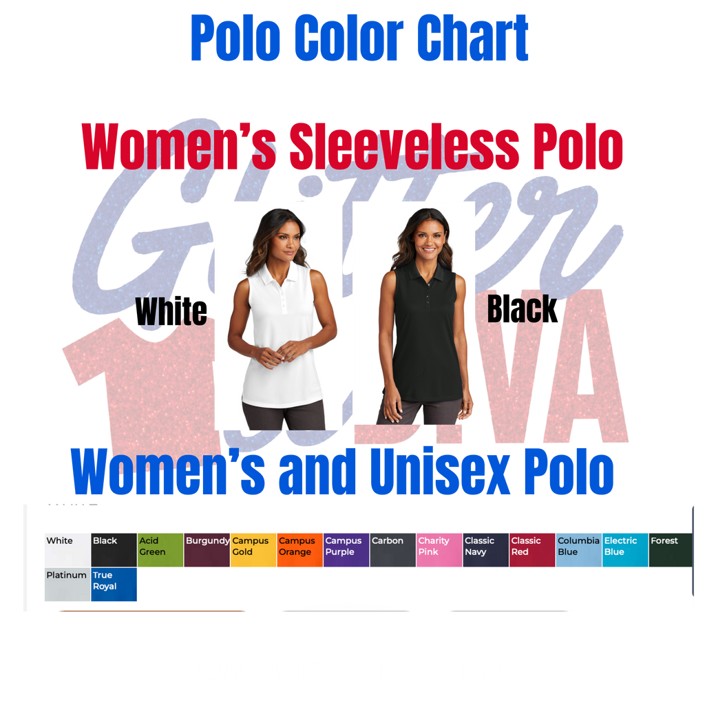 Custom School Logo Performance Polo | Personalized Teacher, Staff & Team Moisture-Wicking Polo | DTF Print with Glitter or Regular Text